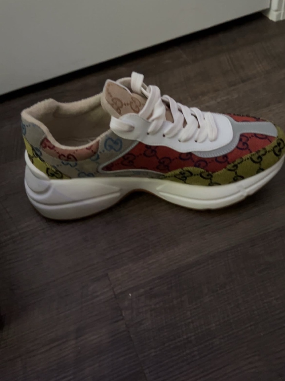 Gucci White Multicolor GG Canvas Chunky Sneaker